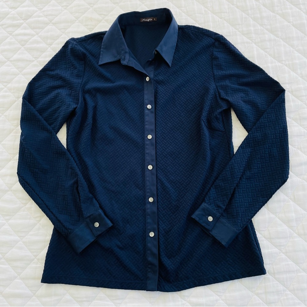 J. Mclaughlin Textured Cross Hatch Button Down - image 1